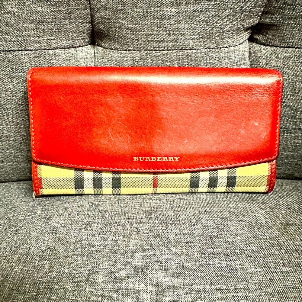 Burberry Horseferry Check and Leather Continental Wallet